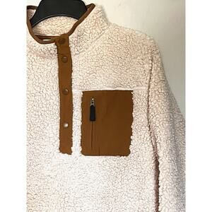 ORVIS OATMEAL BEIGE FLEECE 1/4 SNAP PULLOVER TOP SHIRT SWEATSHIRT SIZE M MEDIUM